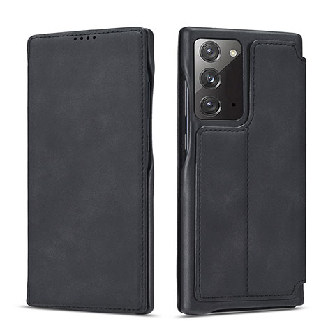 Funda de Cuero Cartera con Soporte Carcasa N09 para Samsung Galaxy Note 20 5G Negro