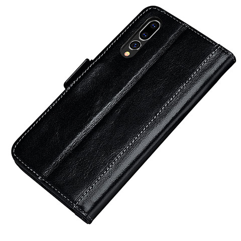 Funda de Cuero Cartera con Soporte Carcasa P01 para Huawei P20 Pro Negro