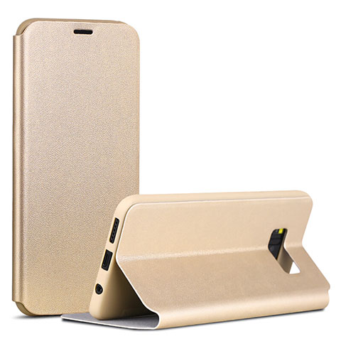 Funda de Cuero Cartera con Soporte Carcasa P01 para Samsung Galaxy S8 Oro