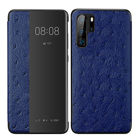 Funda de Cuero Cartera con Soporte Carcasa P02 para Huawei P30 Pro Azul