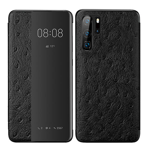 Funda de Cuero Cartera con Soporte Carcasa P02 para Huawei P30 Pro New Edition Negro