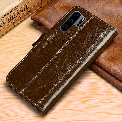 Funda de Cuero Cartera con Soporte Carcasa P03 para Huawei P30 Pro New Edition Marron