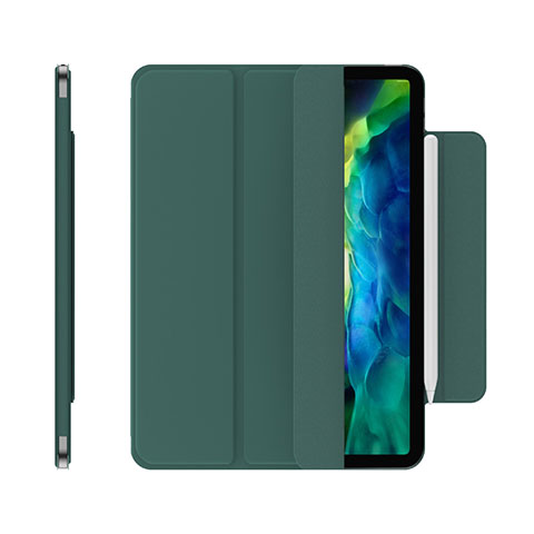 Funda de Cuero Cartera con Soporte Carcasa para Apple iPad Pro 11 (2021) Verde