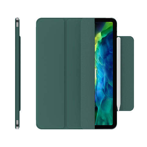 Funda de Cuero Cartera con Soporte Carcasa para Apple iPad Pro 11 (2022) Verde