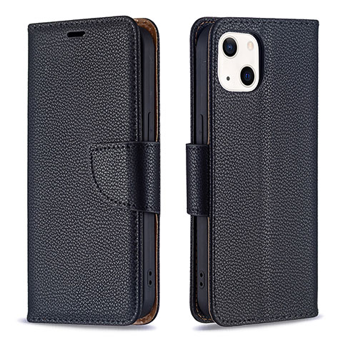 Funda de Cuero Cartera con Soporte Carcasa para Apple iPhone 13 Negro