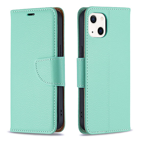 Funda de Cuero Cartera con Soporte Carcasa para Apple iPhone 14 Cian