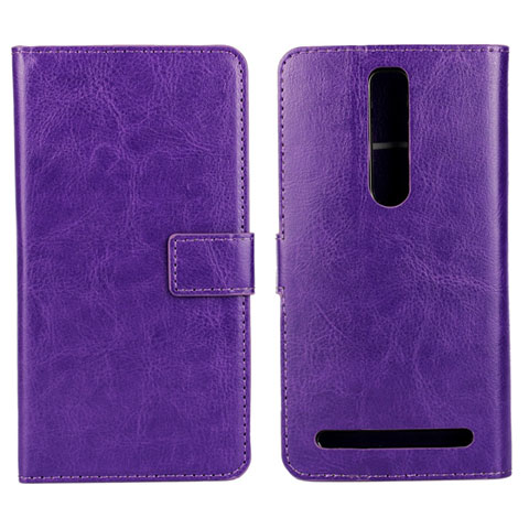 Funda de Cuero Cartera con Soporte Carcasa para Asus Zenfone 2 ZE551ML ZE550ML Morado