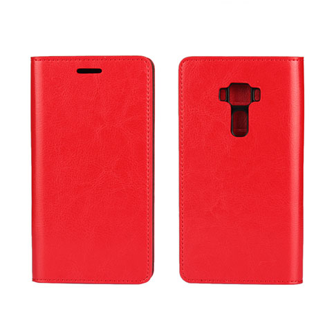 Funda de Cuero Cartera con Soporte Carcasa para Asus Zenfone 3 ZE552KL Rojo