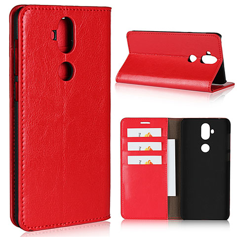 Funda de Cuero Cartera con Soporte Carcasa para Asus Zenfone 5 Lite ZC600KL Rojo