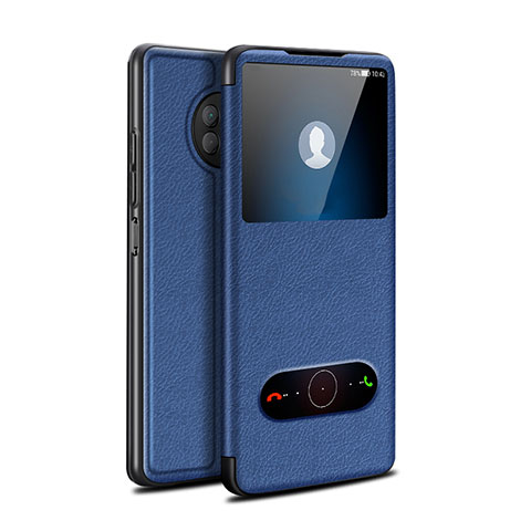 Funda de Cuero Cartera con Soporte Carcasa para Huawei Enjoy 20 Plus 5G Azul