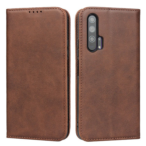 Funda de Cuero Cartera con Soporte Carcasa para Huawei Honor 20 Pro Marron