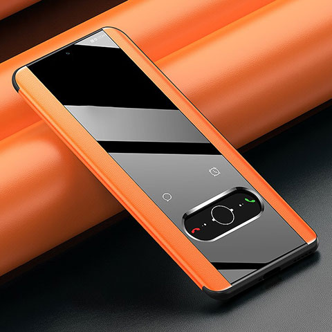 Funda de Cuero Cartera con Soporte Carcasa para Huawei Honor 60 5G Naranja