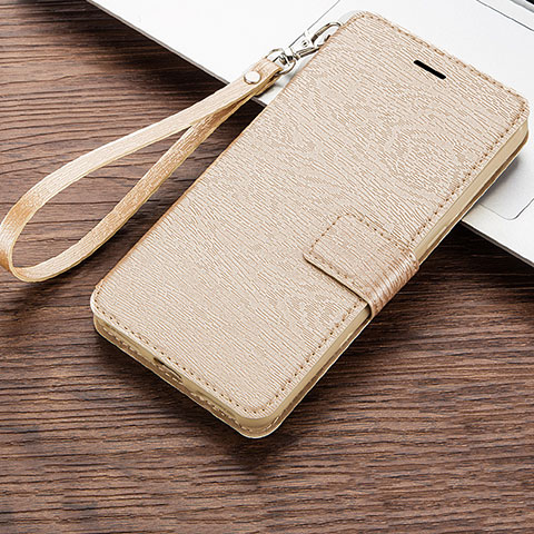 Funda de Cuero Cartera con Soporte Carcasa para Huawei Honor Play 8A Oro