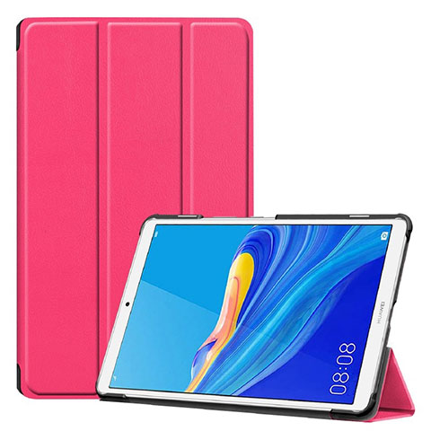 Funda de Cuero Cartera con Soporte Carcasa para Huawei MediaPad M6 8.4 Rosa Roja