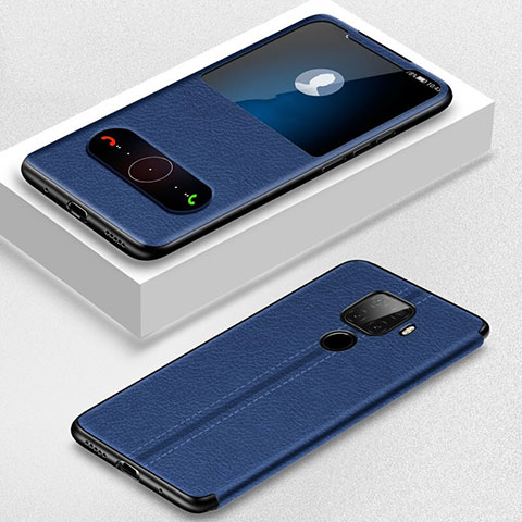 Funda de Cuero Cartera con Soporte Carcasa para Huawei Nova 5i Pro Azul