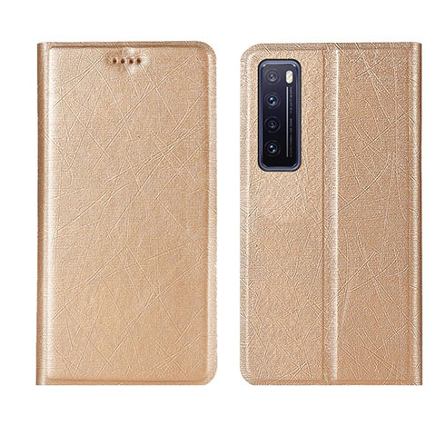 Funda de Cuero Cartera con Soporte Carcasa para Huawei Nova 7 5G Oro