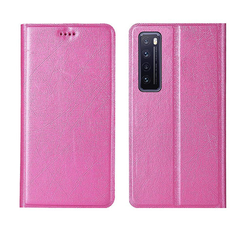 Funda de Cuero Cartera con Soporte Carcasa para Huawei Nova 7 5G Rosa