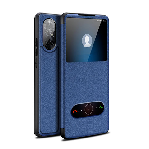 Funda de Cuero Cartera con Soporte Carcasa para Huawei Nova 8 5G Azul