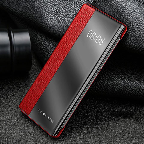 Funda de Cuero Cartera con Soporte Carcasa para Huawei P40 Pro Rojo