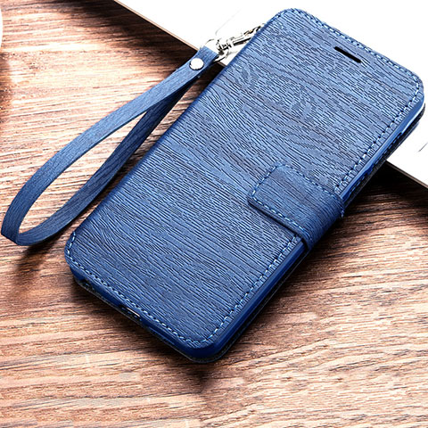 Funda de Cuero Cartera con Soporte Carcasa para Huawei Y6 (2019) Azul