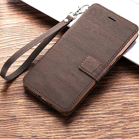 Funda de Cuero Cartera con Soporte Carcasa para Huawei Y6 (2019) Marron