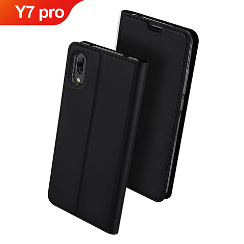 Funda de Cuero Cartera con Soporte Carcasa para Huawei Y7 (2019) Negro