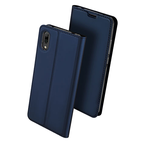 Funda de Cuero Cartera con Soporte Carcasa para Huawei Y7 Prime (2019) Azul