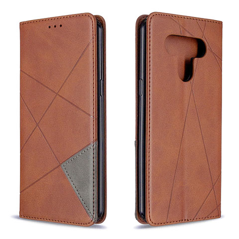 Funda de Cuero Cartera con Soporte Carcasa para LG K51 Marron