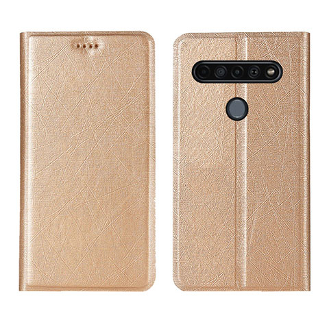 Funda de Cuero Cartera con Soporte Carcasa para LG K51S Oro