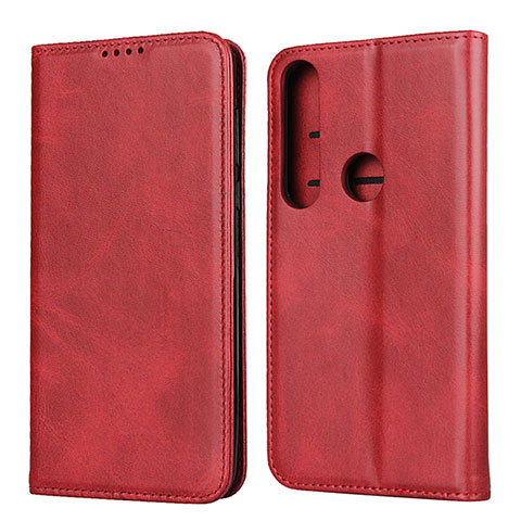 Funda de Cuero Cartera con Soporte Carcasa para Motorola Moto G8 Plus Rojo