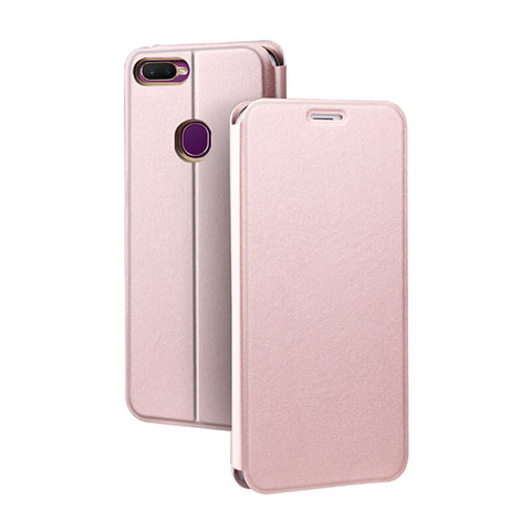 Funda de Cuero Cartera con Soporte Carcasa para Oppo A7 Oro Rosa