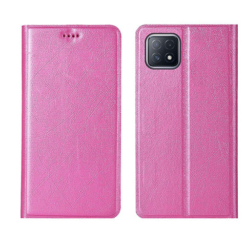 Funda de Cuero Cartera con Soporte Carcasa para Oppo A73 5G Rosa