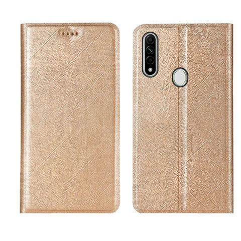 Funda de Cuero Cartera con Soporte Carcasa para Oppo A8 Oro