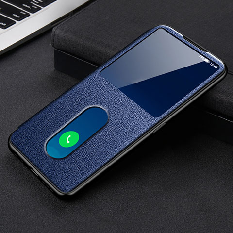 Funda de Cuero Cartera con Soporte Carcasa para Oppo Find X3 Lite 5G Azul