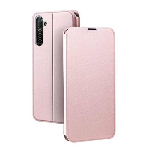 Funda de Cuero Cartera con Soporte Carcasa para Oppo K5 Oro Rosa