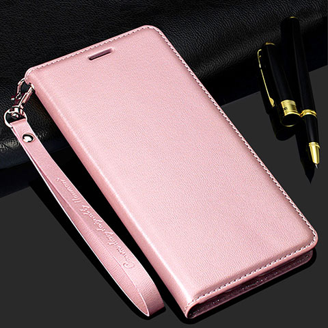 Funda de Cuero Cartera con Soporte Carcasa para Realme C3 Oro Rosa