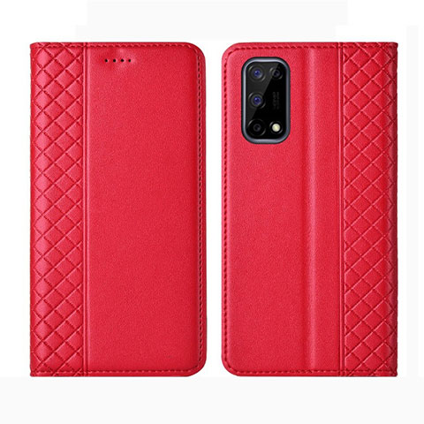 Funda de Cuero Cartera con Soporte Carcasa para Realme Q2 5G Rojo