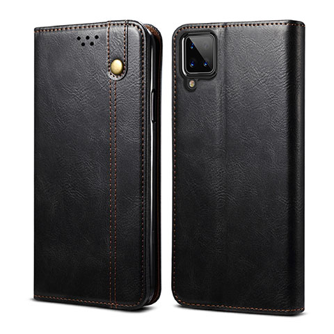 Funda de Cuero Cartera con Soporte Carcasa para Samsung Galaxy A12 Negro