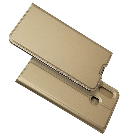 Funda de Cuero Cartera con Soporte Carcasa para Samsung Galaxy A30 Oro