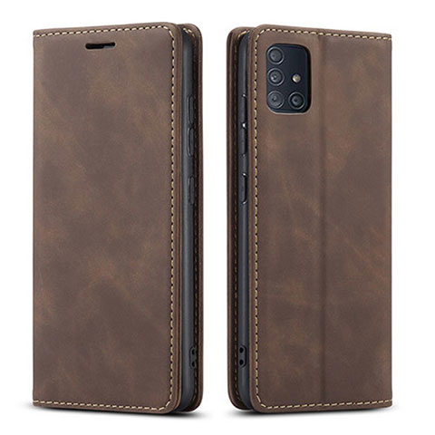 Funda de Cuero Cartera con Soporte Carcasa para Samsung Galaxy A71 4G A715 Marron