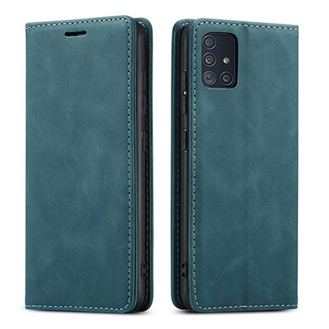 Funda de Cuero Cartera con Soporte Carcasa para Samsung Galaxy A71 4G A715 Verde