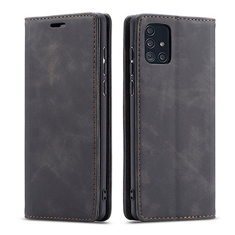 Funda de Cuero Cartera con Soporte Carcasa para Samsung Galaxy A71 5G Negro