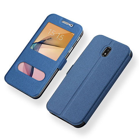 Funda de Cuero Cartera con Soporte Carcasa para Samsung Galaxy J5 (2017) Duos J530F Azul