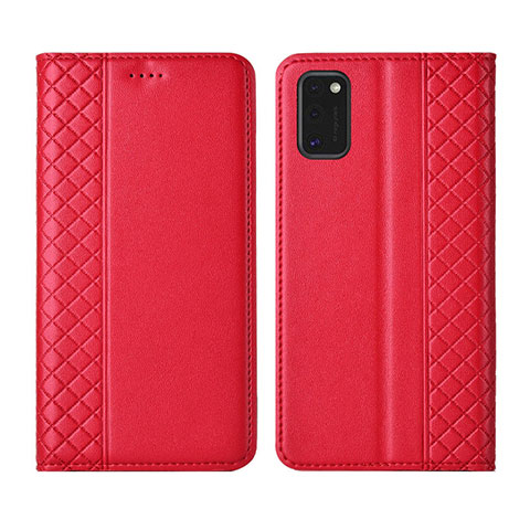 Funda de Cuero Cartera con Soporte Carcasa para Samsung Galaxy M51 Rojo