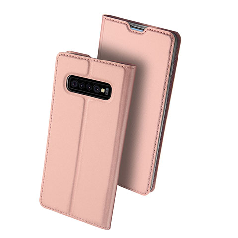 Funda de Cuero Cartera con Soporte Carcasa para Samsung Galaxy S10 Plus Oro Rosa