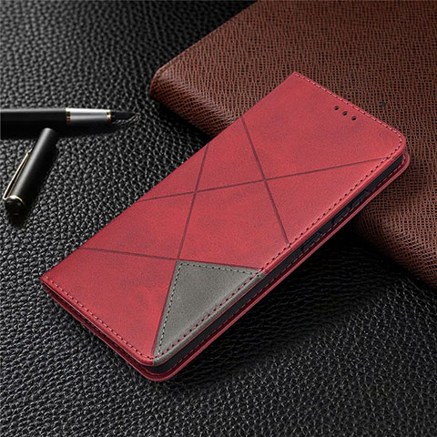 Funda de Cuero Cartera con Soporte Carcasa para Samsung Galaxy S20 Lite 5G Rojo