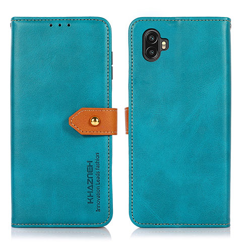 Funda de Cuero Cartera con Soporte Carcasa para Samsung Galaxy Xcover Pro 2 5G Cian