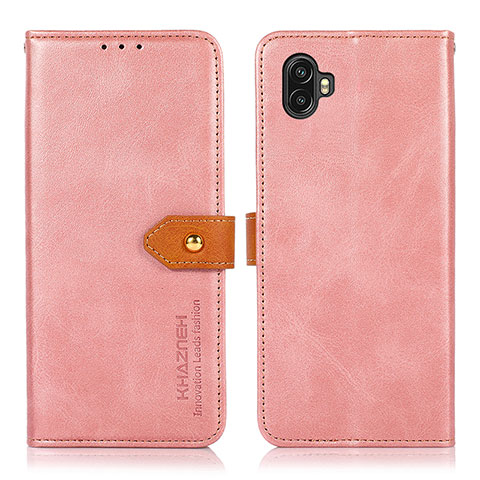 Funda de Cuero Cartera con Soporte Carcasa para Samsung Galaxy Xcover Pro 2 5G Rosa