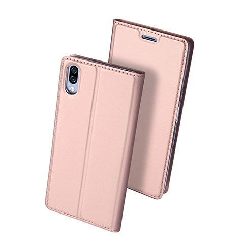 Funda de Cuero Cartera con Soporte Carcasa para Sony Xperia L3 Oro Rosa