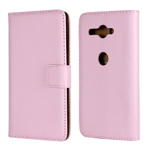 Funda de Cuero Cartera con Soporte Carcasa para Sony Xperia XZ2 Compact Rosa